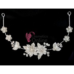 Tiara Ti045 argintie pentru mirese cu cristale